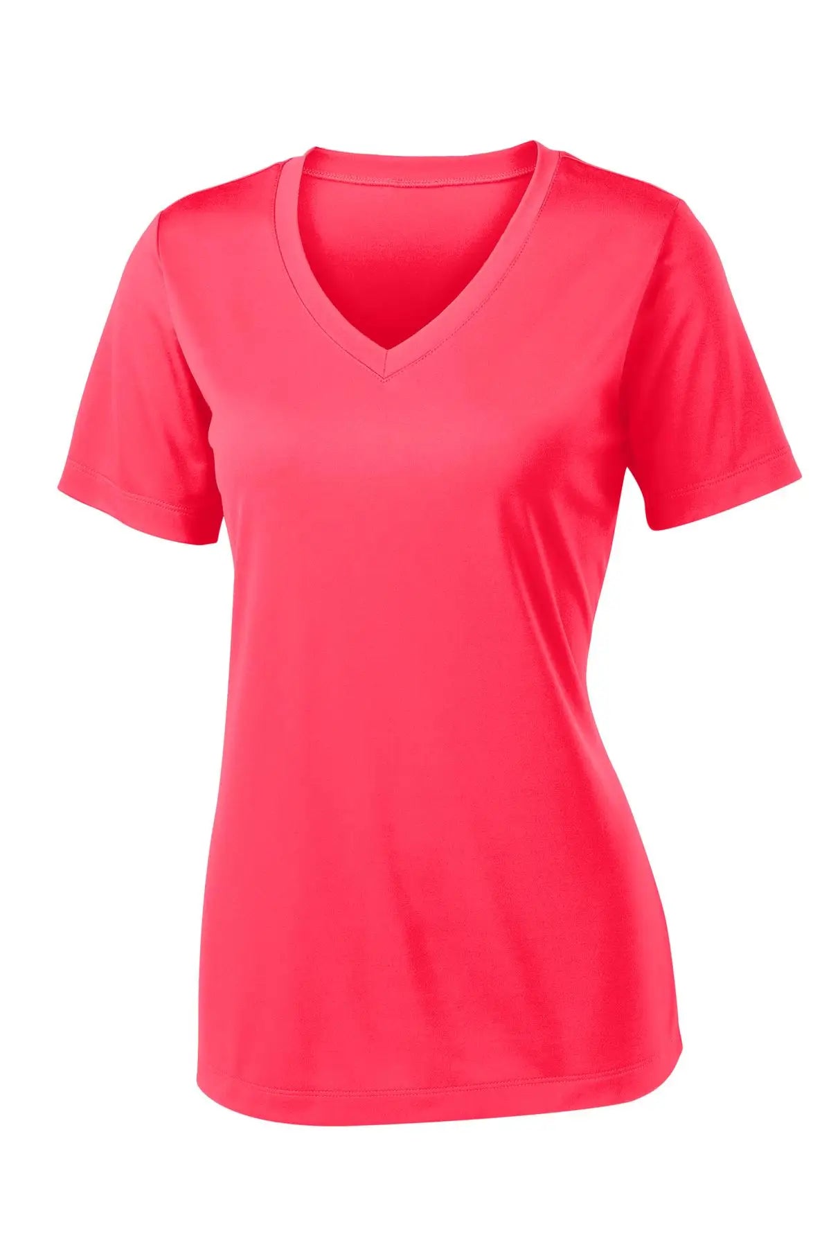 Sport-tek Lst353 Women’s Posicharge Competitor V-neck Tee - Hot Coral