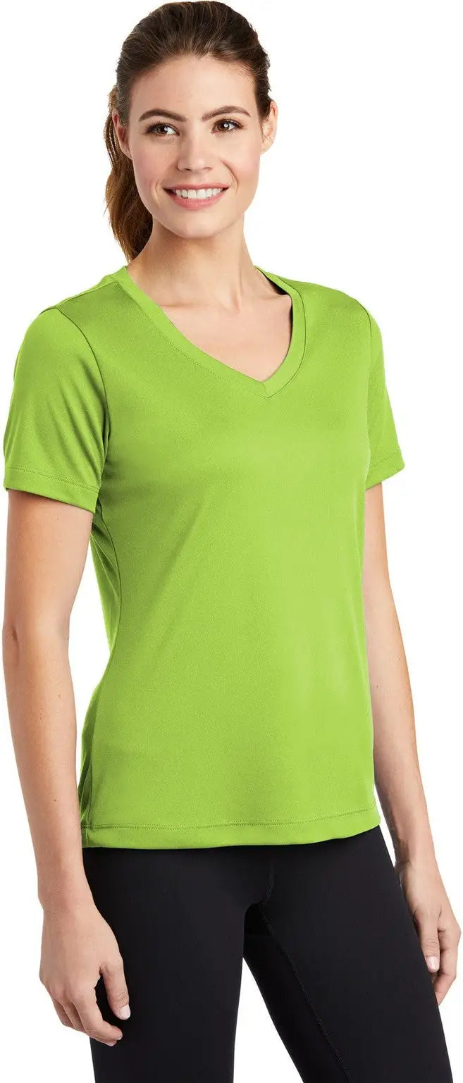 Sport-tek Lst353 Women’s Posicharge Competitor V-neck Tee - Lime Shock