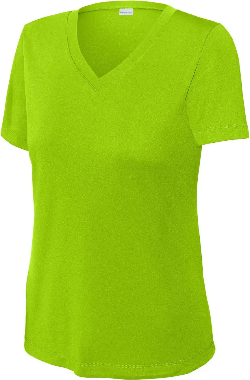 Sport-tek Lst353 Women’s Posicharge Competitor V-neck Tee - Lime Shock