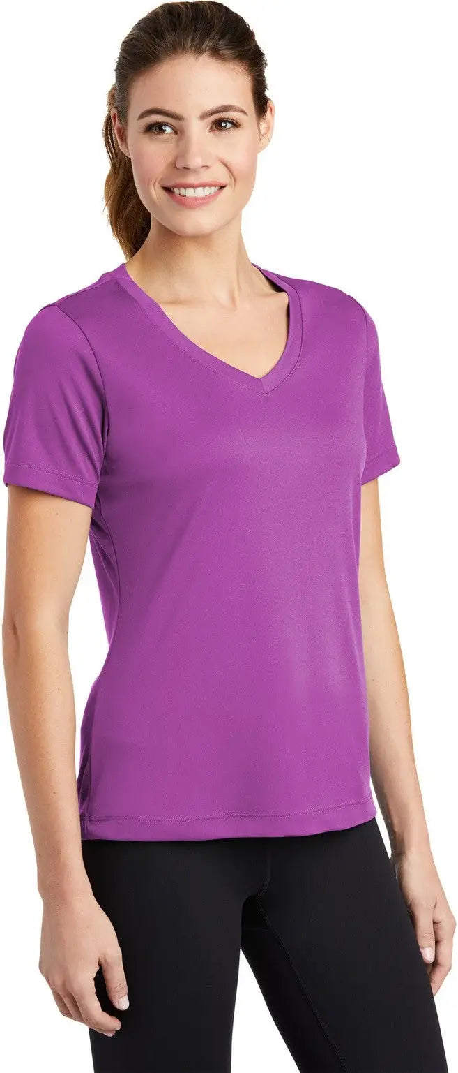 Sport-tek Lst353 Women’s Posicharge Competitor V-neck Tee - Pink Orchid
