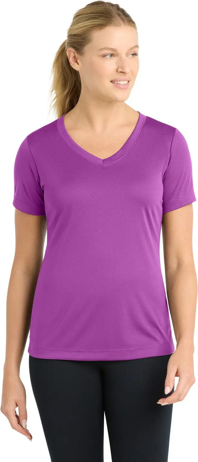 Sport-tek Lst353 Women’s Posicharge Competitor V-neck Tee - Pink Orchid