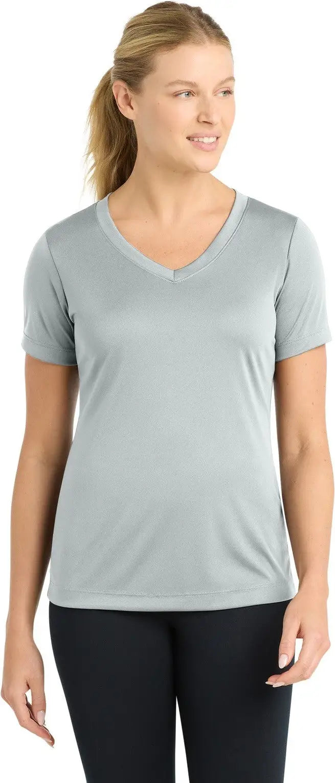 Sport-tek Lst353 Women’s Posicharge Competitor V-neck Tee - Silver - Ladies Xs