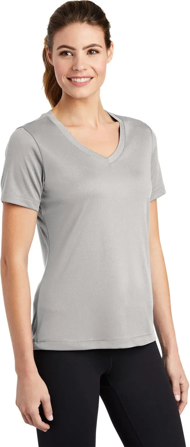 Sport-tek Lst353 Women’s Posicharge Competitor V-neck Tee - Silver