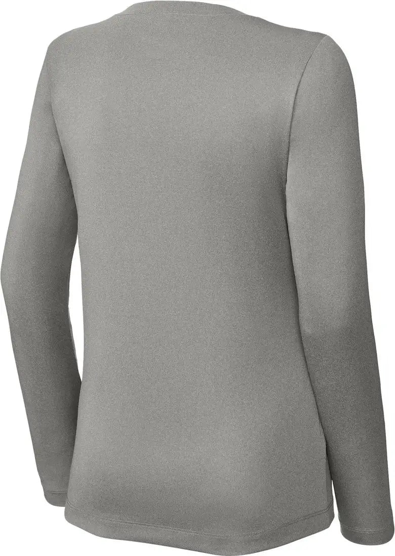 Sport-tek Lst353ls Women’s Long Sleeve Posicharge Competitor V-neck Tee - Gray Concrete Heather