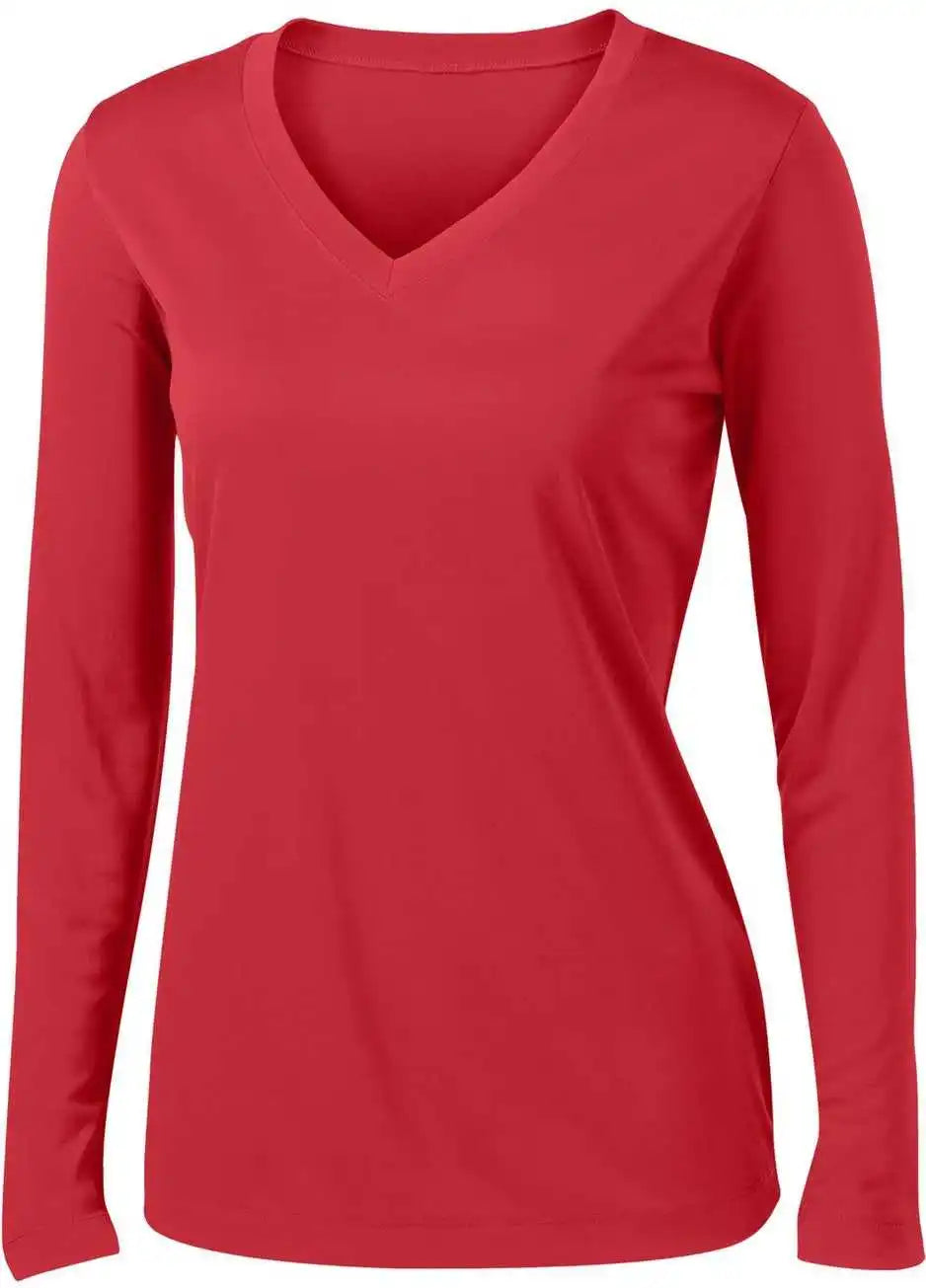 Sport-tek Lst353ls Women’s Long Sleeve Posicharge Competitor V-neck Tee - True Red