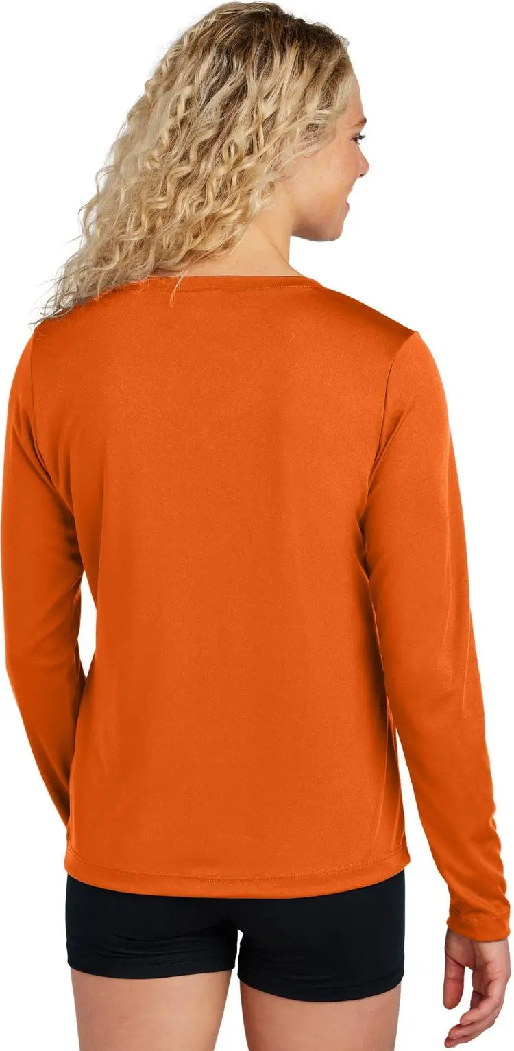 Sport-tek Lst353ls Women’s Long Sleeve Posicharge Competitor V-neck Tee - Deep Orange