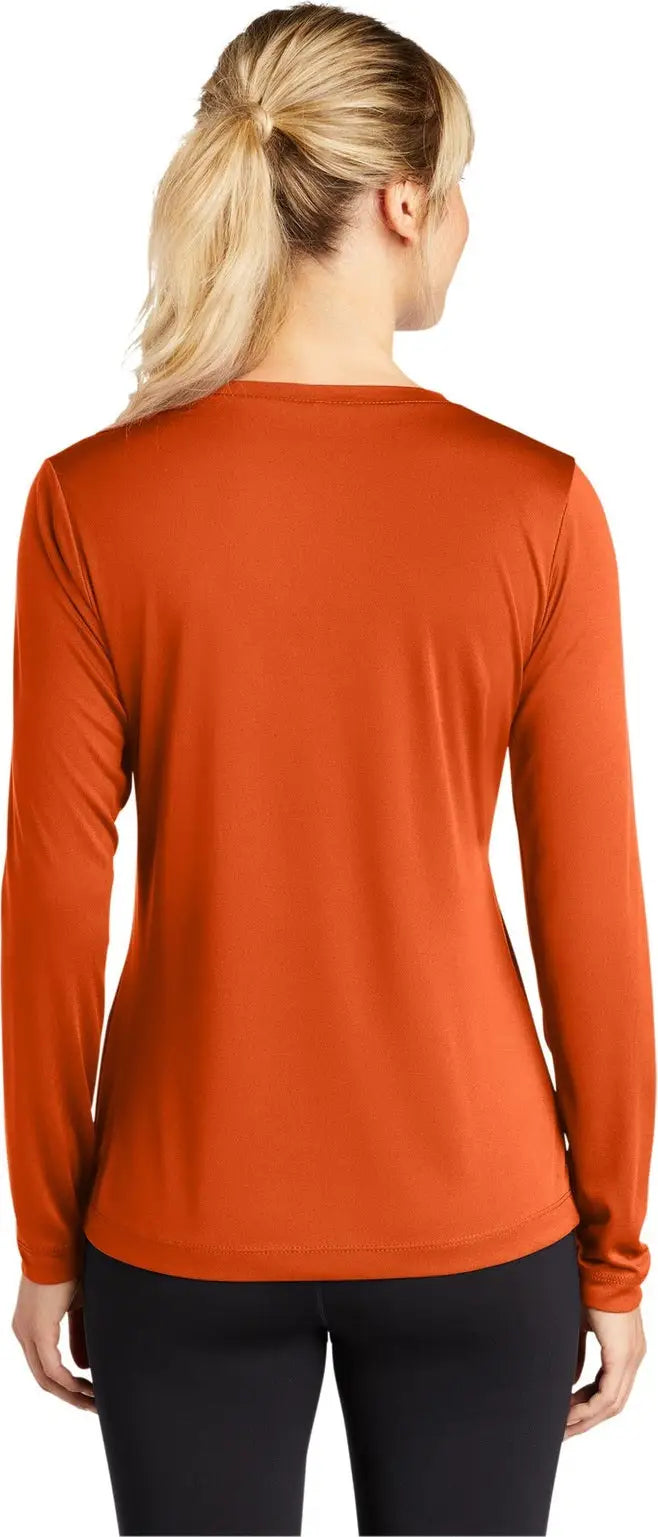 Sport-tek Lst353ls Women’s Long Sleeve Posicharge Competitor V-neck Tee - Deep Orange