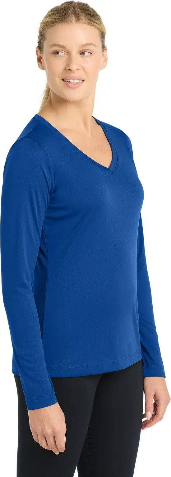 Sport-tek Lst353ls Women’s Long Sleeve Posicharge Competitor V-neck Tee - True Royal