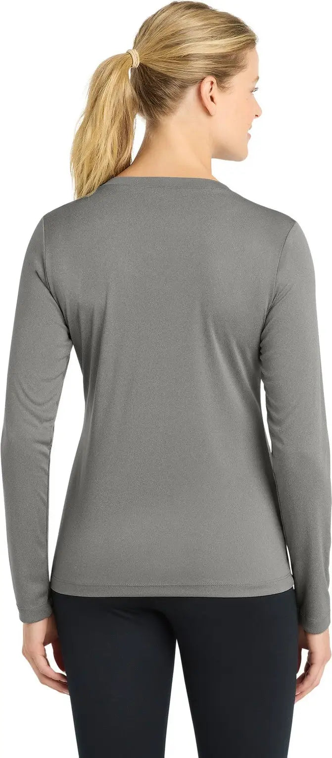 Sport-tek Lst353ls Women’s Long Sleeve Posicharge Competitor V-neck Tee - Gray Concrete Heather