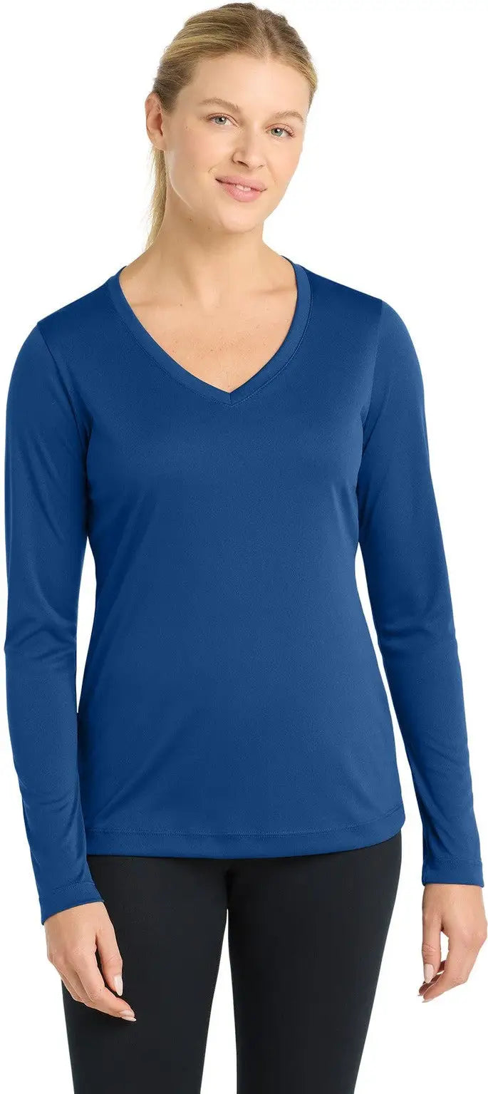 Sport-tek Lst353ls Women’s Long Sleeve Posicharge Competitor V-neck Tee - Royal - Ladies Xs