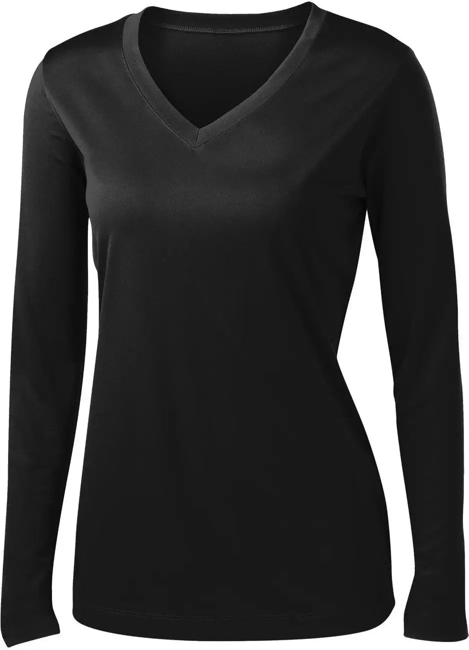 Sport-tek Lst353ls Women’s Long Sleeve Posicharge Competitor V-neck Tee - Black