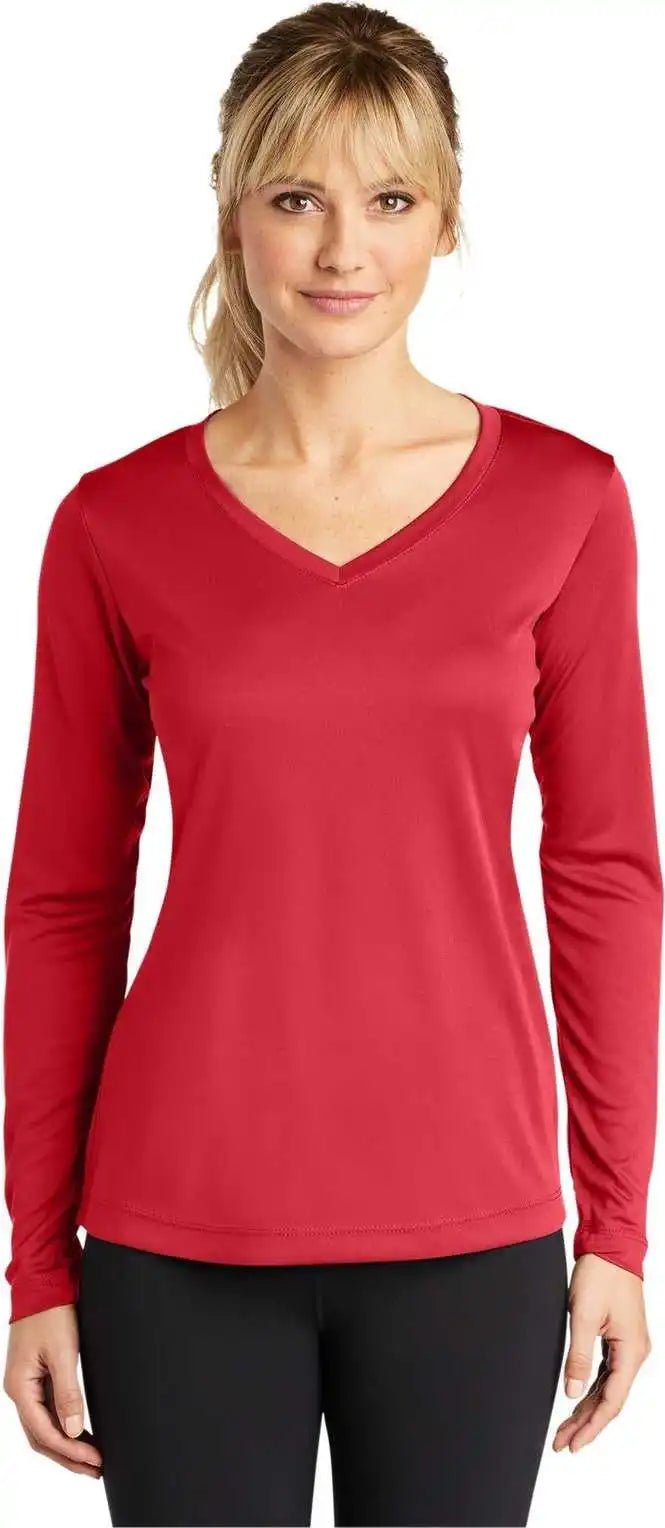 Sport-tek Lst353ls Women’s Long Sleeve Posicharge Competitor V-neck Tee - True Red