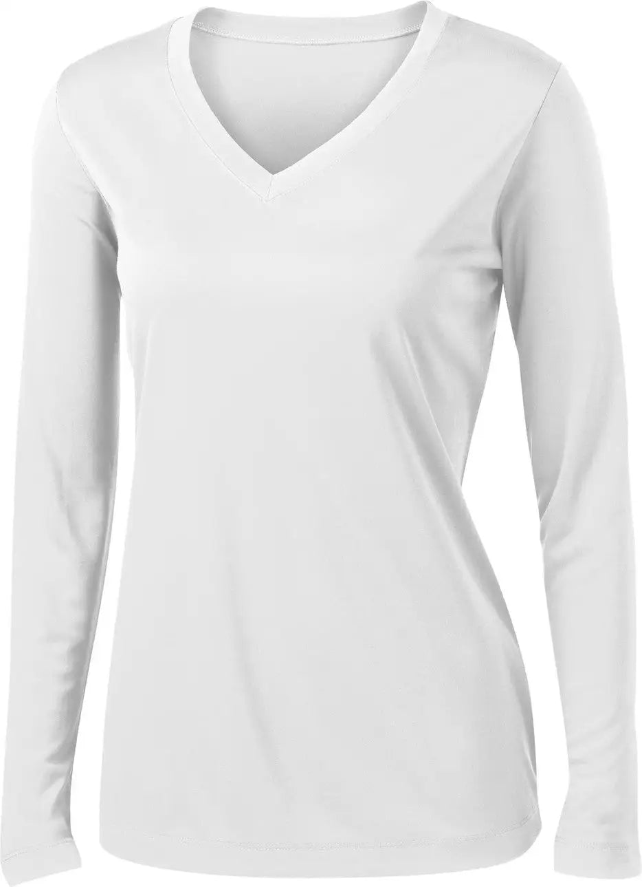 Sport-tek Lst353ls Women’s Long Sleeve Posicharge Competitor V-neck Tee - White