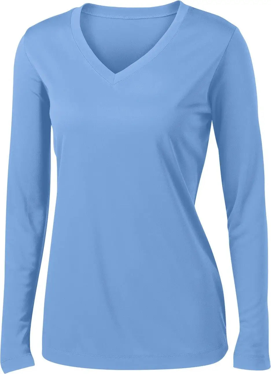 Sport-tek Lst353ls Women’s Long Sleeve Posicharge Competitor V-neck Tee - Carolina Blue