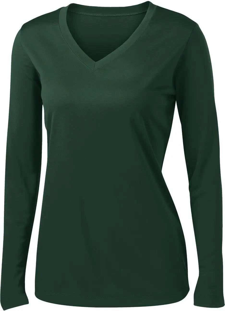 Sport-tek Lst353ls Women’s Long Sleeve Posicharge Competitor V-neck Tee - Forest Green