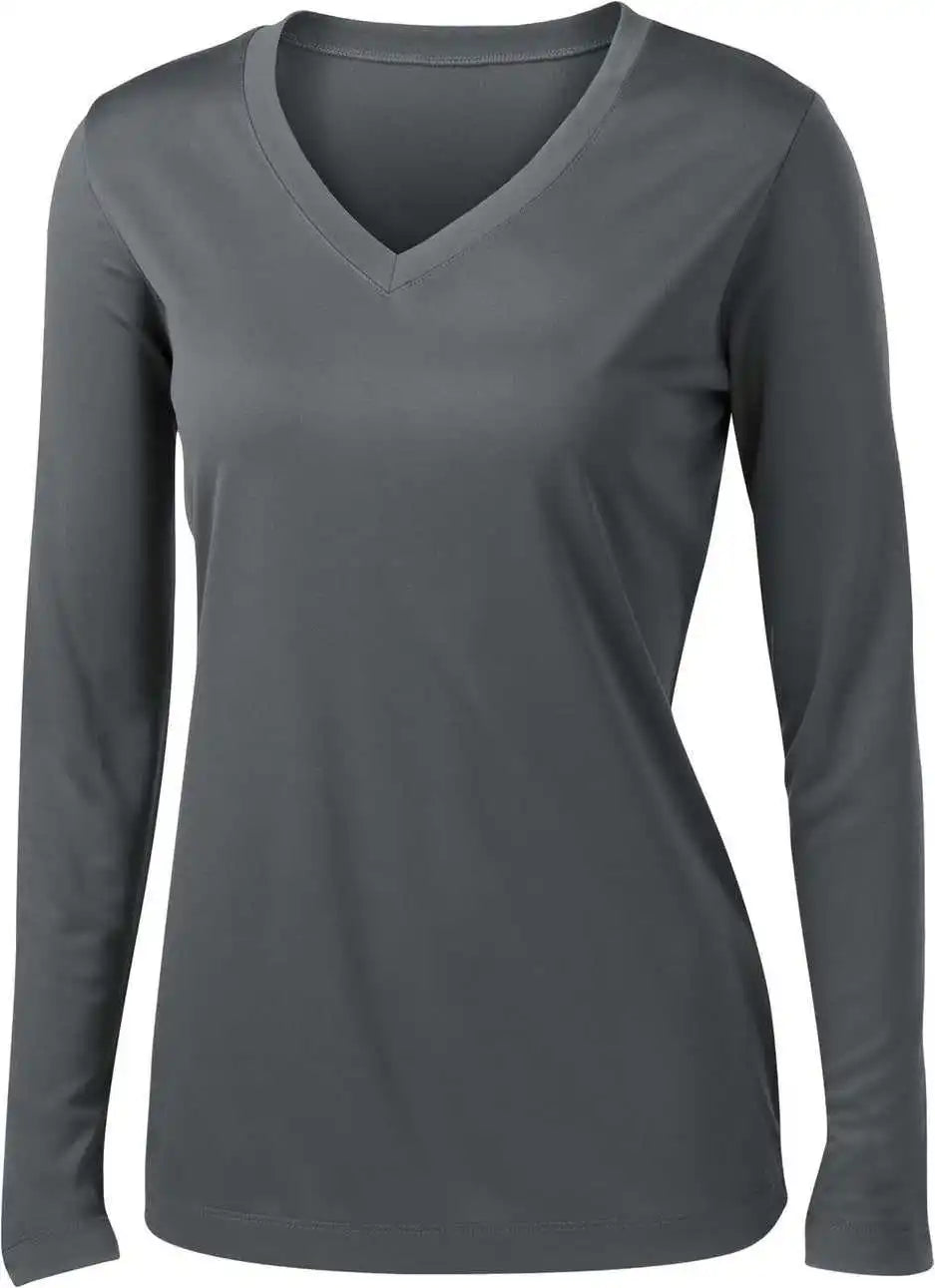 Sport-tek Lst353ls Women’s Long Sleeve Posicharge Competitor V-neck Tee - Iron Grey