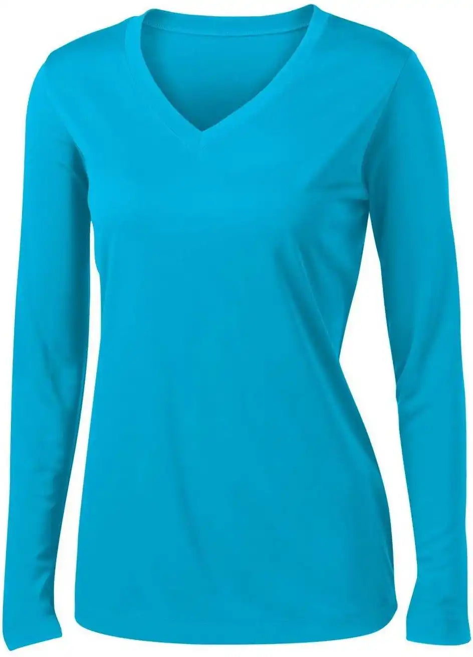 Sport-tek Lst353ls Women’s Long Sleeve Posicharge Competitor V-neck Tee - Atomic Blue