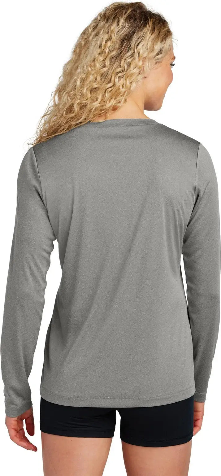 Sport-tek Lst353ls Women’s Long Sleeve Posicharge Competitor V-neck Tee - Gray Concrete Heather