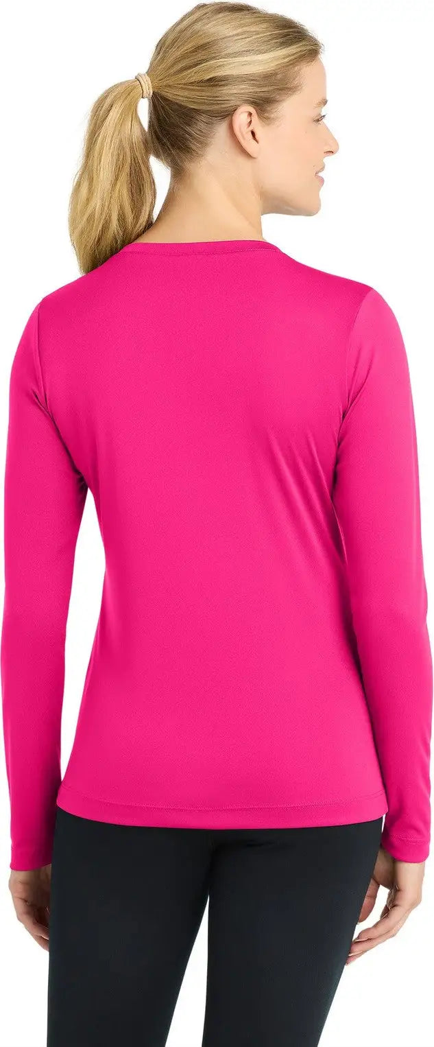 Sport-tek Lst353ls Women’s Long Sleeve Posicharge Competitor V-neck Tee - Pink Raspberry