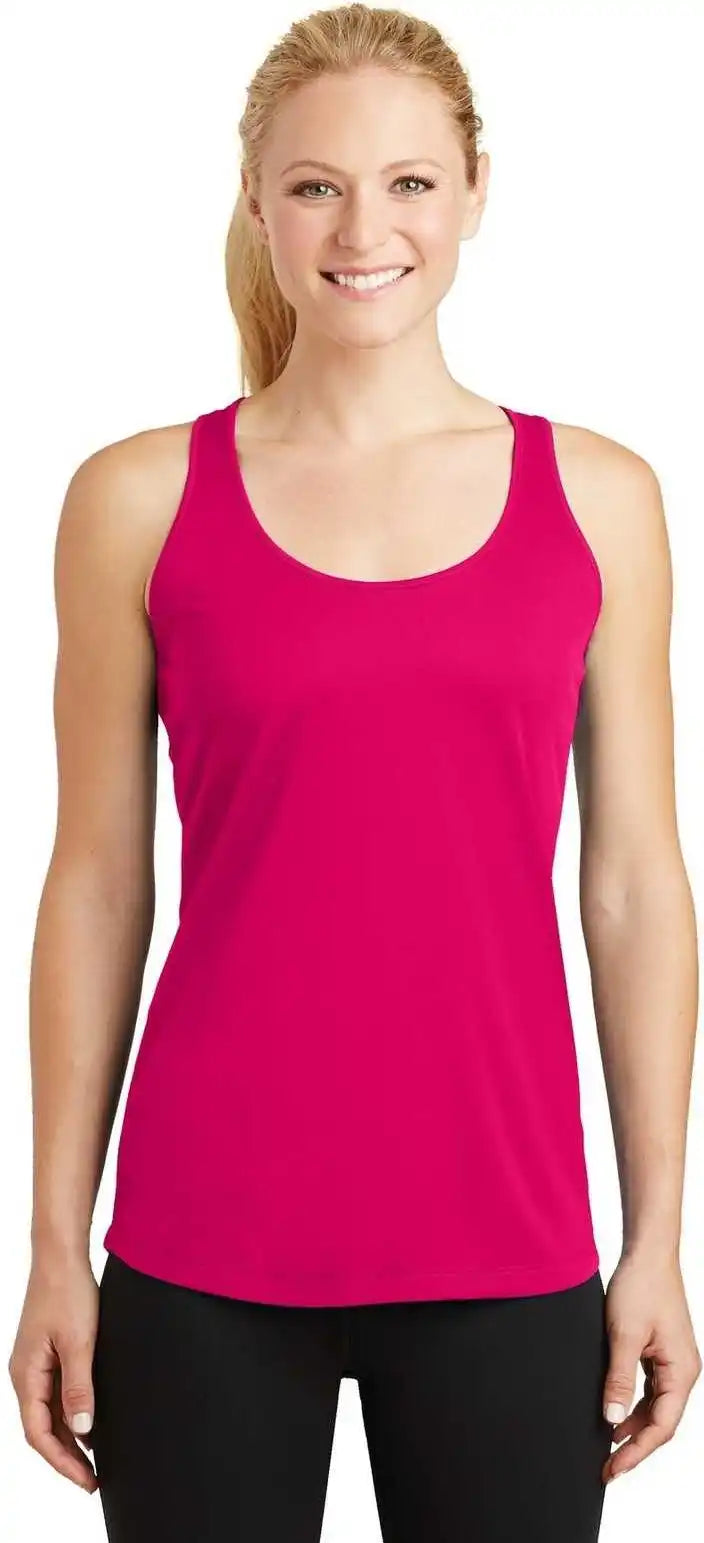 Sport Tek Lst356 Ladies Posicharge Competitor Racerback Tank Pink Raspberry