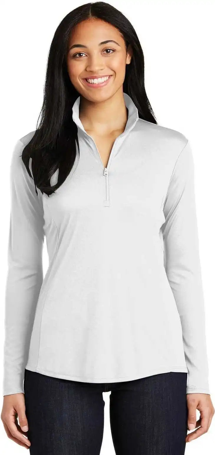 Sport Tek Lst357 Ladies Posicharge Competitor 1/4 Zip Pullover White