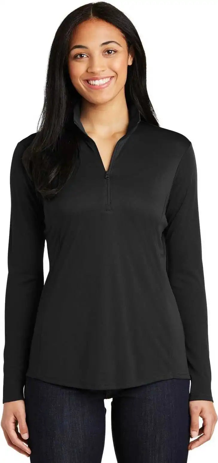 Sport-tek Lst357 Ladies Posicharge Competitor 1/4-zip Pullover - Black