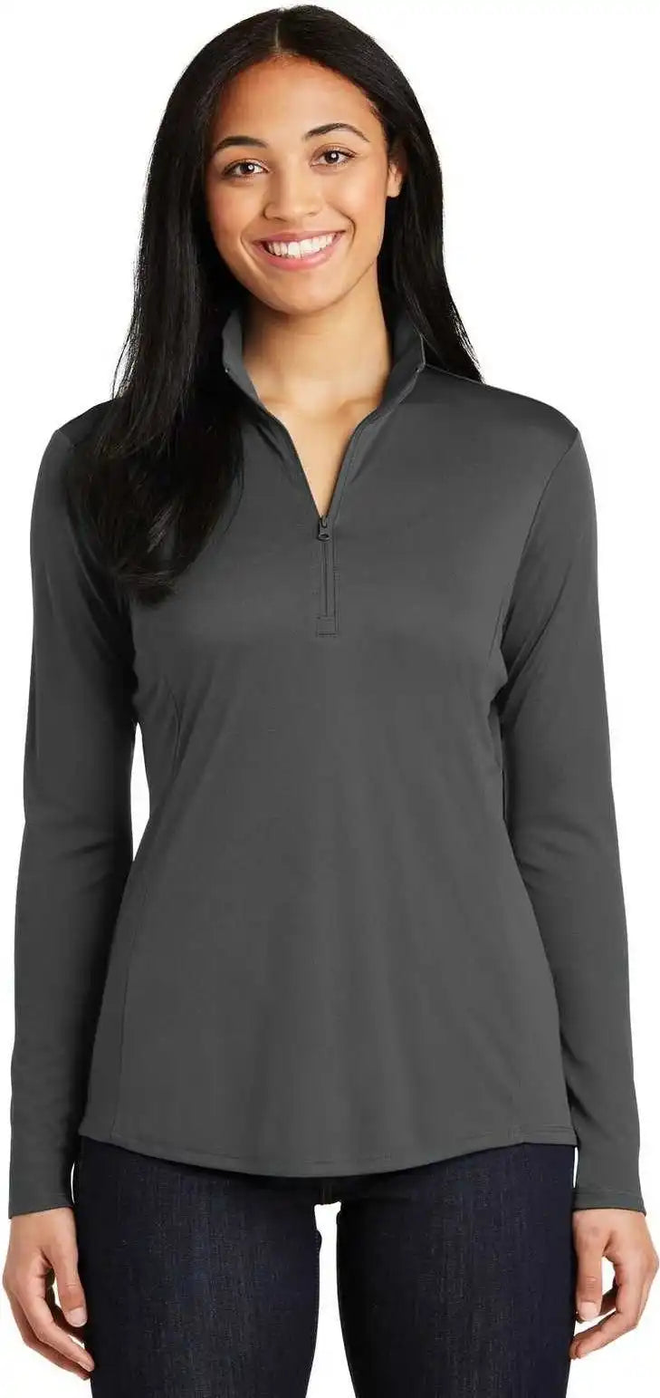 Sport Tek Lst357 Ladies Posicharge Competitor 1/4 Zip Pullover Iron Gray