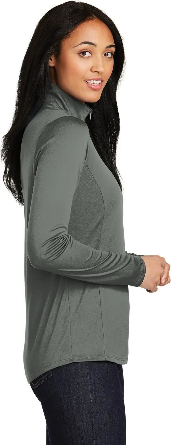 Sport-tek Lst357 Women’s Posicharge Competitor 1/4-zip Pullover - Gray Concrete