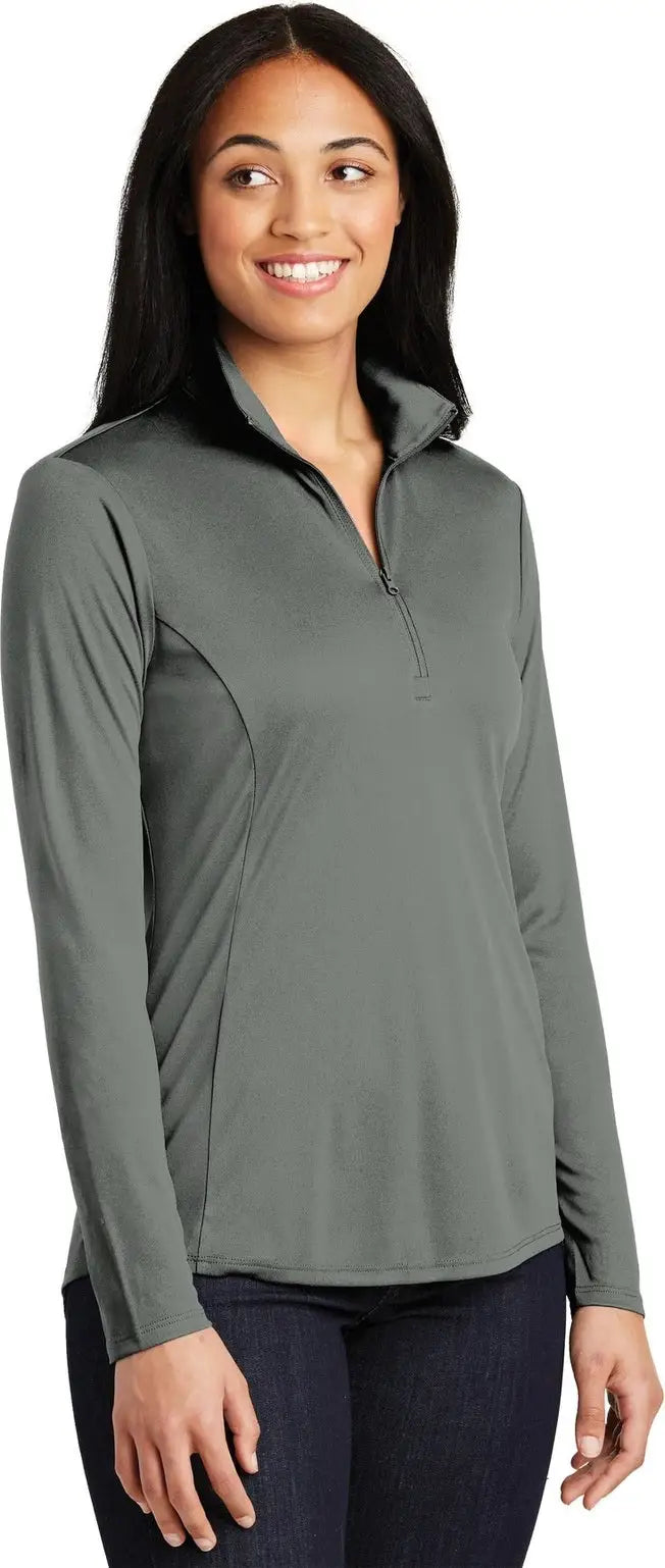 Sport-tek Lst357 Women’s Posicharge Competitor 1/4-zip Pullover - Gray Concrete