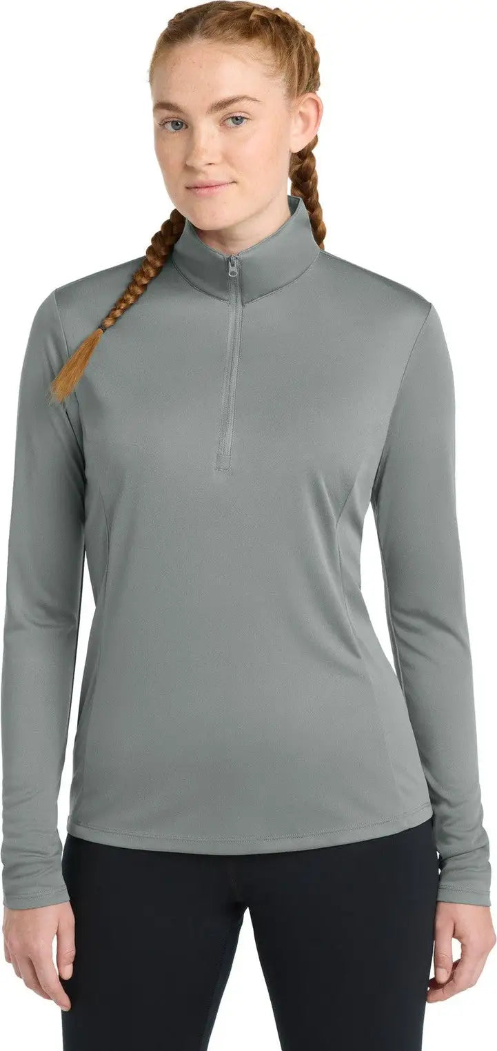 Sport-tek Lst357 Women’s Posicharge Competitor 1/4-zip Pullover - Gray Concrete
