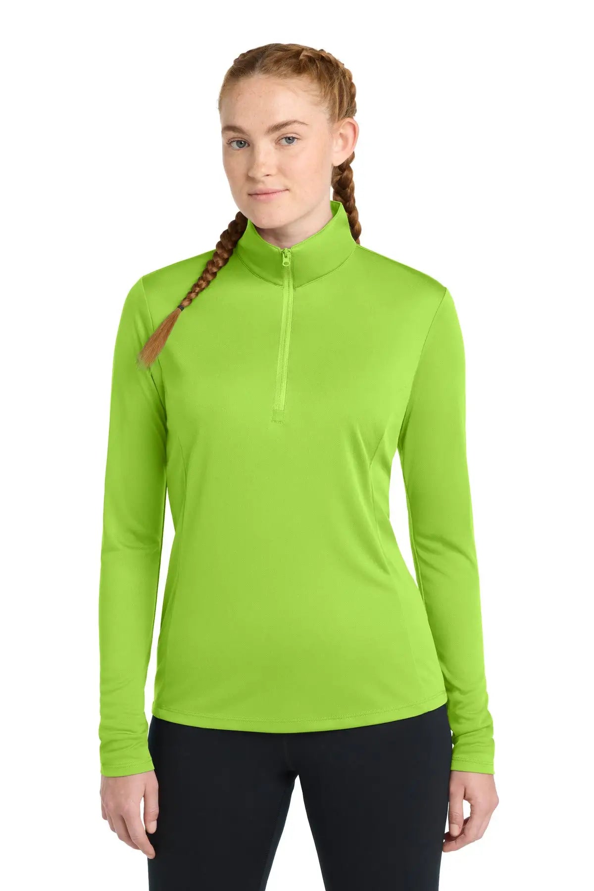 Sport-tek Lst357 Women’s Posicharge Competitor 1/4-zip Pullover - Lime Shock