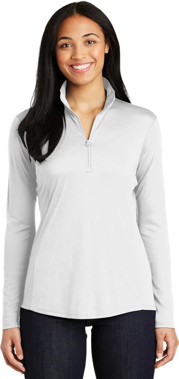 Sport-tek Lst357 Women’s Posicharge Competitor 1/4-zip Pullover - White - Ladies Xs