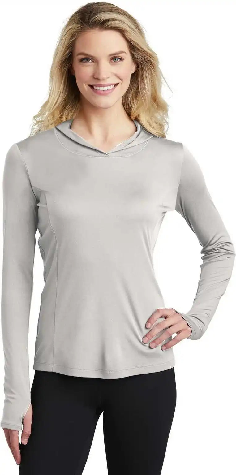 Sport-tek Lst358 Ladies Posicharge Competitor Hooded Pullover - Silver