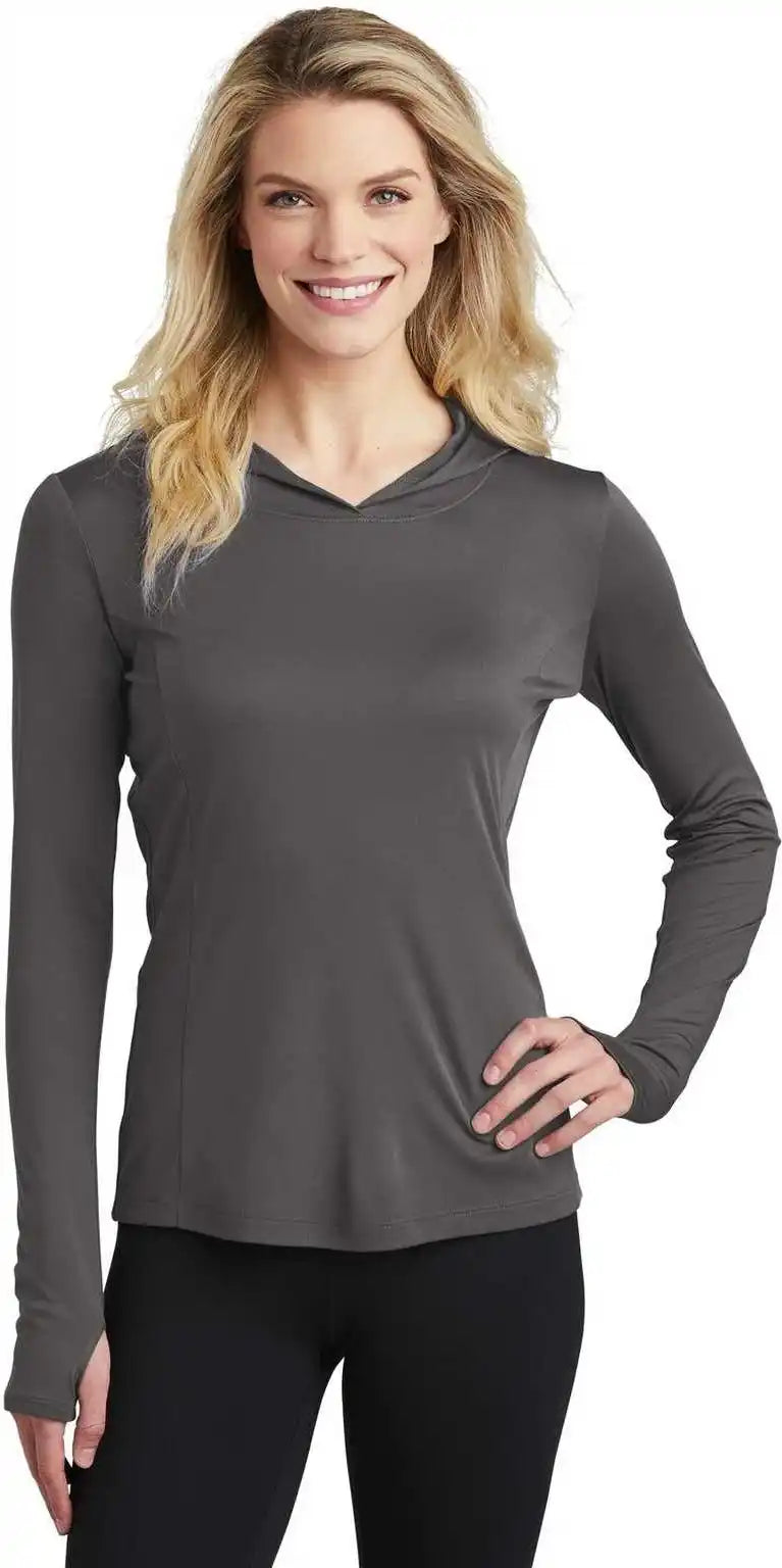 Sport-tek Lst358 Ladies Posicharge Competitor Hooded Pullover - Iron Gray