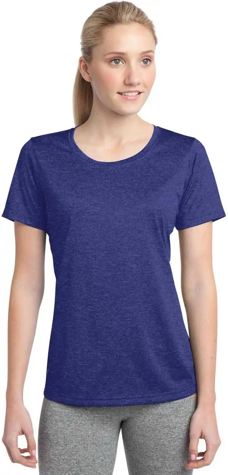 Sport-tek Lst360 Ladies Heather Contender Scoop Neck Tee - Cobalt