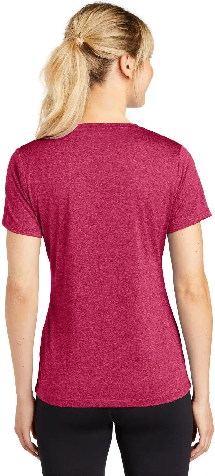 Sport-tek Lst360 Women’s Heather Contender Scoop Neck Tee - Cardinal