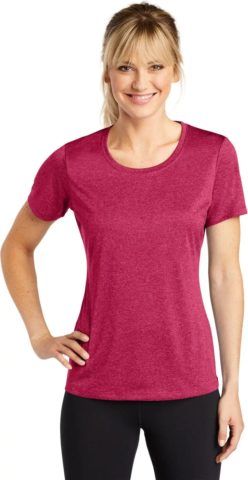 Sport-tek Lst360 Women’s Heather Contender Scoop Neck Tee - Cardinal