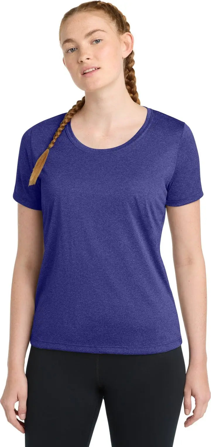 Sport-tek Lst360 Women’s Heather Contender Scoop Neck Tee - Cobalt