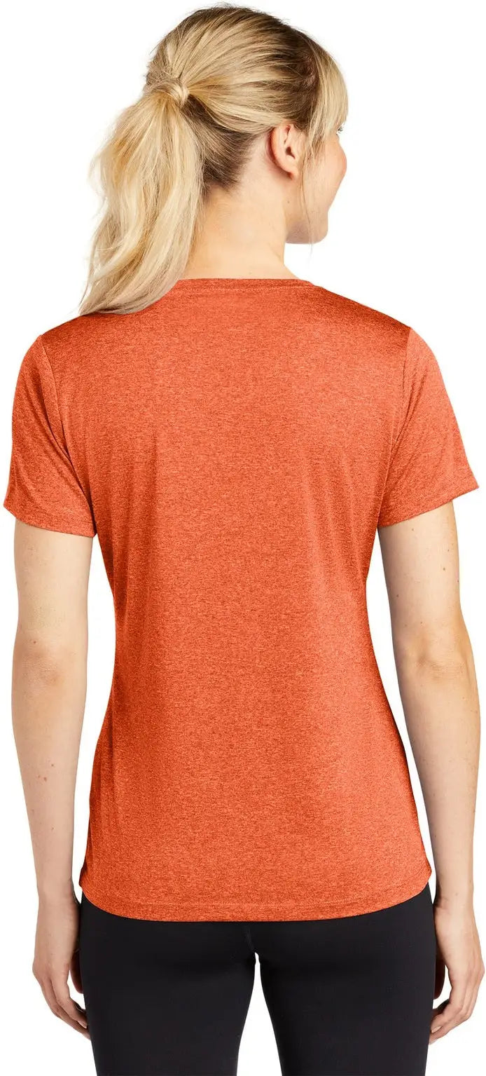 Sport-tek Lst360 Women’s Heather Contender Scoop Neck Tee - Deep Orange