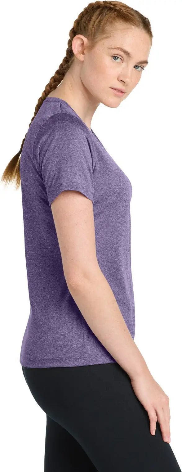 Sport-tek Lst360 Women’s Heather Contender Scoop Neck Tee - Purple