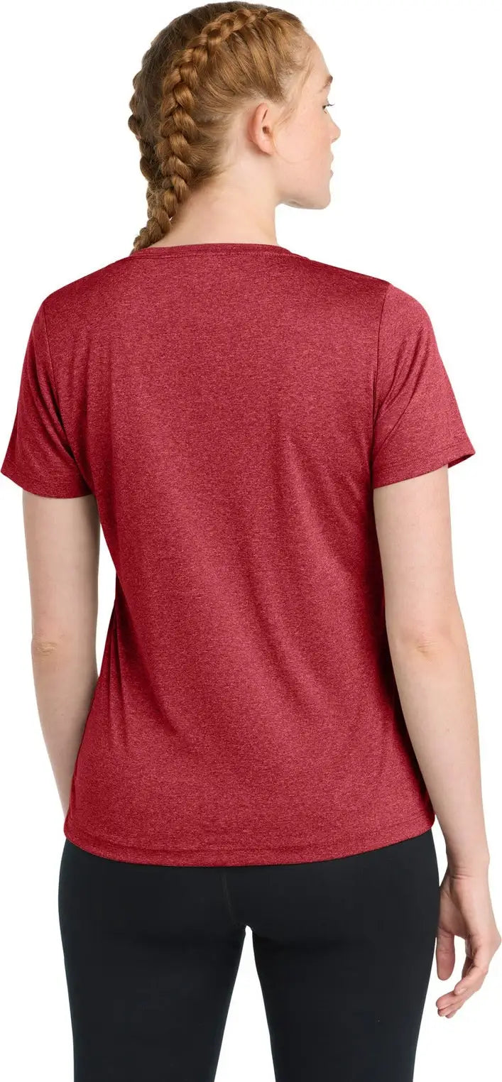 Sport-tek Lst360 Women’s Heather Contender Scoop Neck Tee - Scarlet