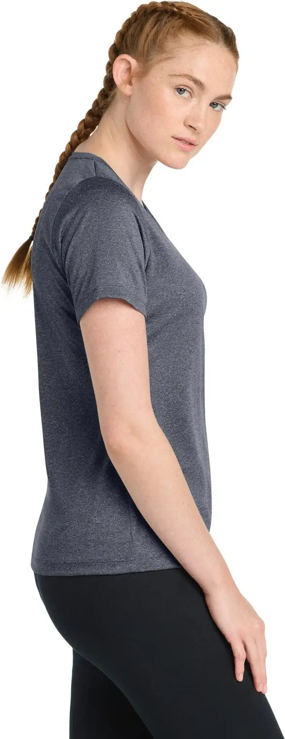 Sport-tek Lst360 Women’s Heather Contender Scoop Neck Tee - True Navy