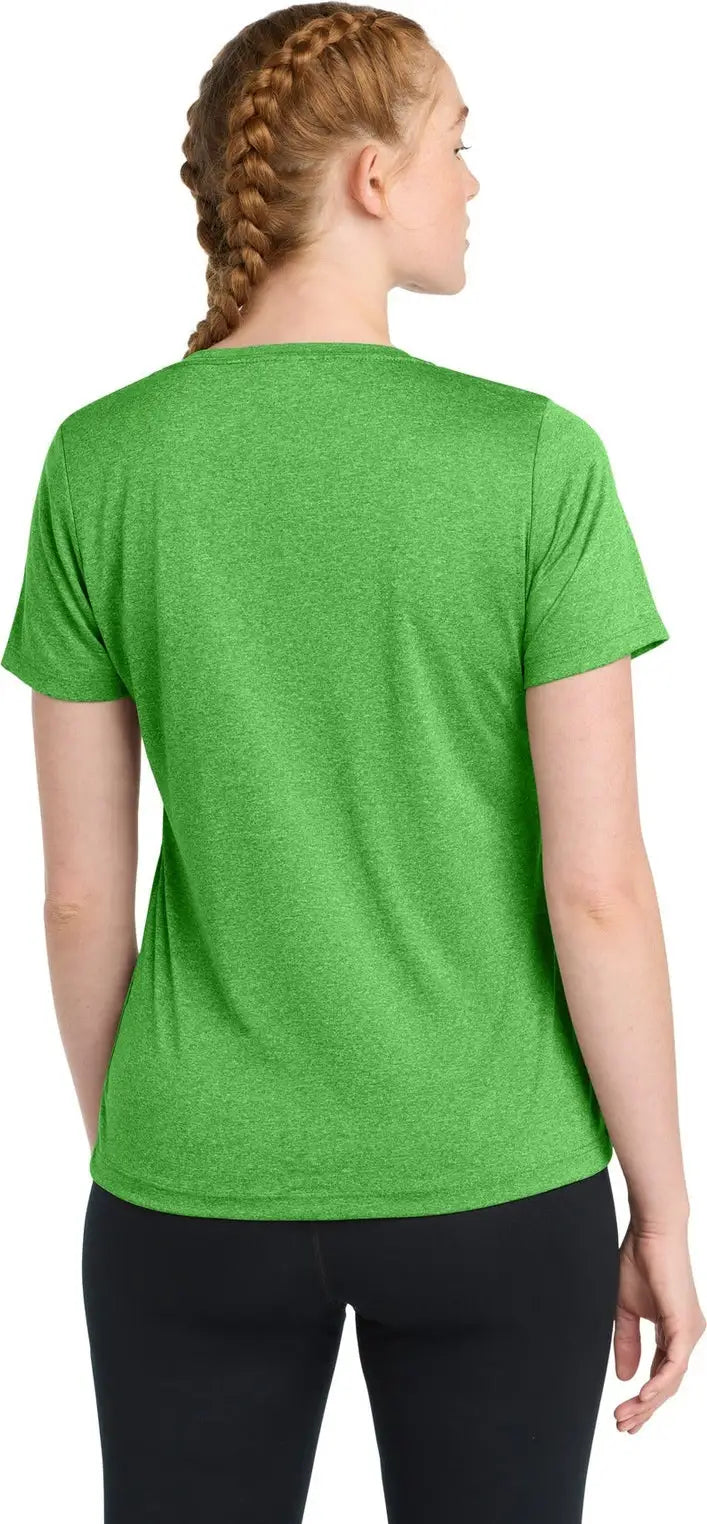 Sport-tek Lst360 Women’s Heather Contender Scoop Neck Tee - Turf Green