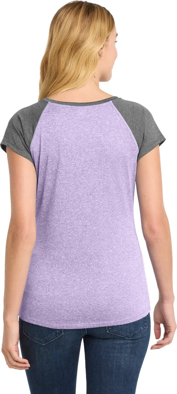 Sport-tek Lst362 Women’s Heather-on-heather Contender Scoop Neck Tee - Purple Heather Graphite