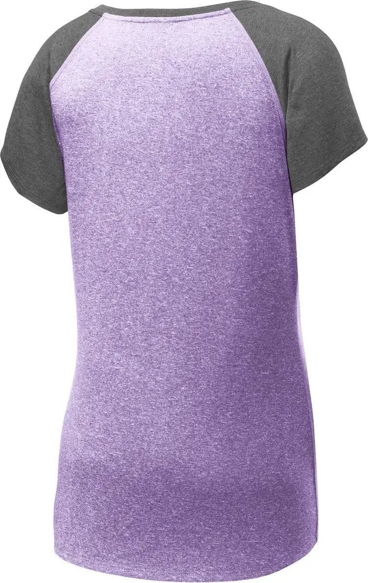 Sport-tek Lst362 Women’s Heather-on-heather Contender Scoop Neck Tee - Purple Heather Graphite