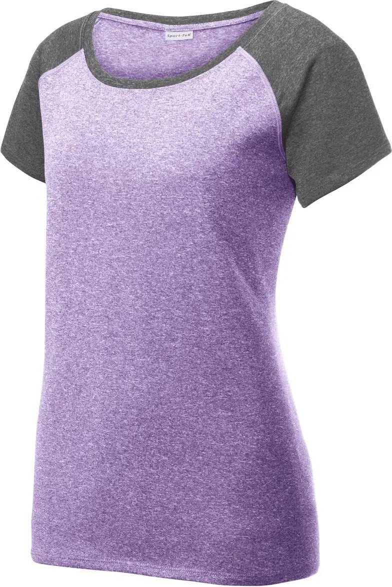 Sport-tek Lst362 Women’s Heather-on-heather Contender Scoop Neck Tee - Purple Heather Graphite