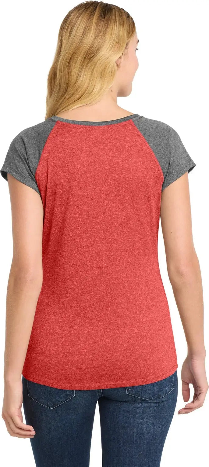 Sport-tek Lst362 Women’s Heather-on-heather Contender Scoop Neck Tee - Scarlet Heather Graphite