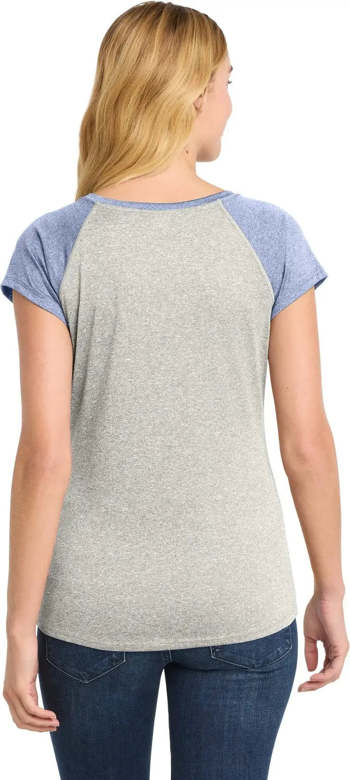 Sport-tek Lst362 Women’s Heather-on-heather Contender Scoop Neck Tee - Vintage Heather True Navy