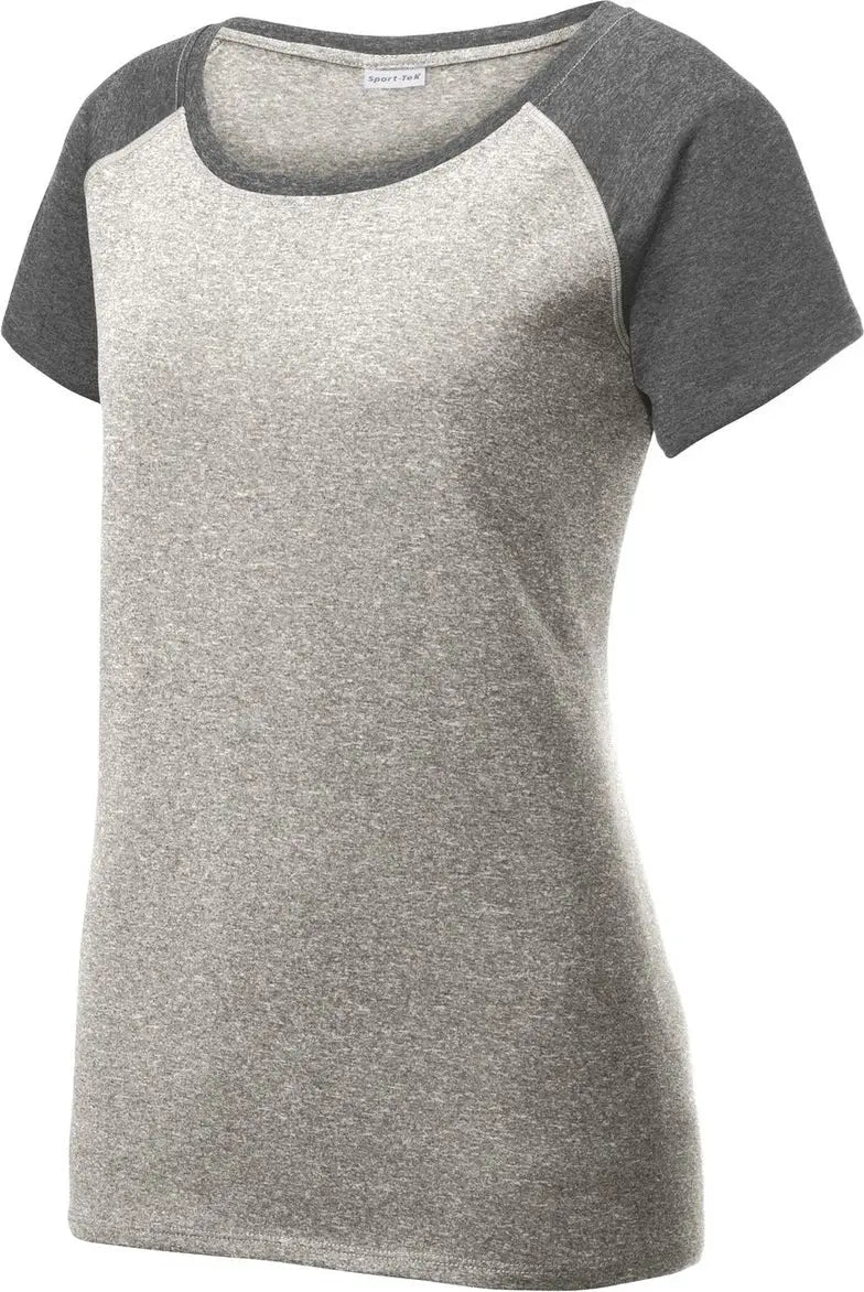 Sport-tek Lst362 Women’s Heather-on-heather Contender Scoop Neck Tee - Vintage Heather Graphite