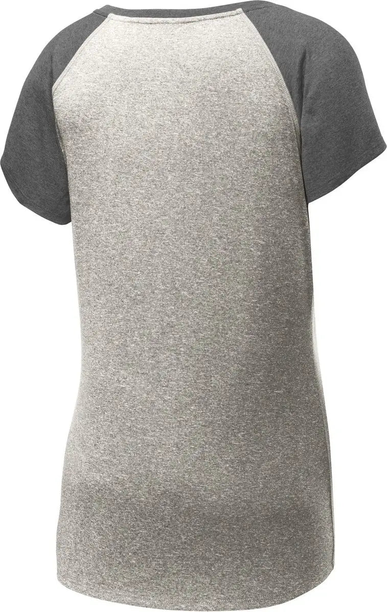 Sport-tek Lst362 Women’s Heather-on-heather Contender Scoop Neck Tee - Vintage Heather Graphite
